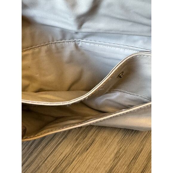 Wallet Coupon Holder Women Beige Floral Design Single Fold Two Pouch Snap Close - Picture 4 of 6